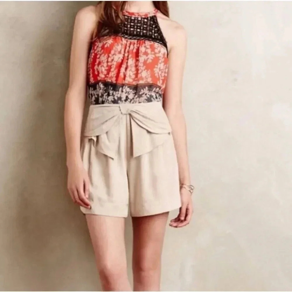 Anthropologie Elevenses Bow Shorts